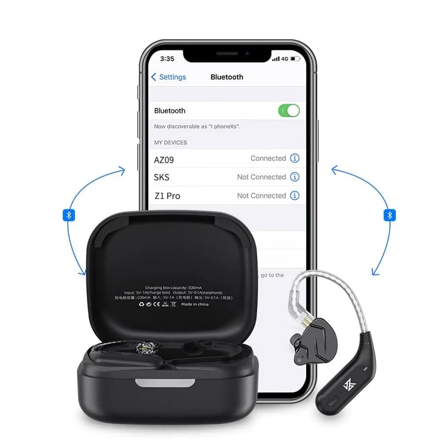 EZ EAR KZ AZ09 Wireless IEM Bluetooth Adapter 5.4 Module Noise Isolation C-pin for KZ ZS10 PRO/ZS12 PRO X thumbnail 6