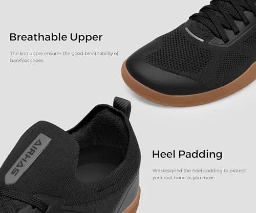 AIRHAS Men's Barefoot Running Shoes Zero Drop Minimalist Sneakers with Anatomical Toe Box, 24.5cm (9.5 US) | Natural Foot Movement thumbnail 6