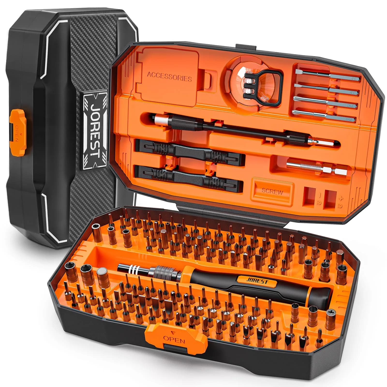 Jorest 152-in-1 Precision Screwdriver Set with Magnetic CRV Bits & Flexible Shaft | Essential for Electronics Repair - main product image
