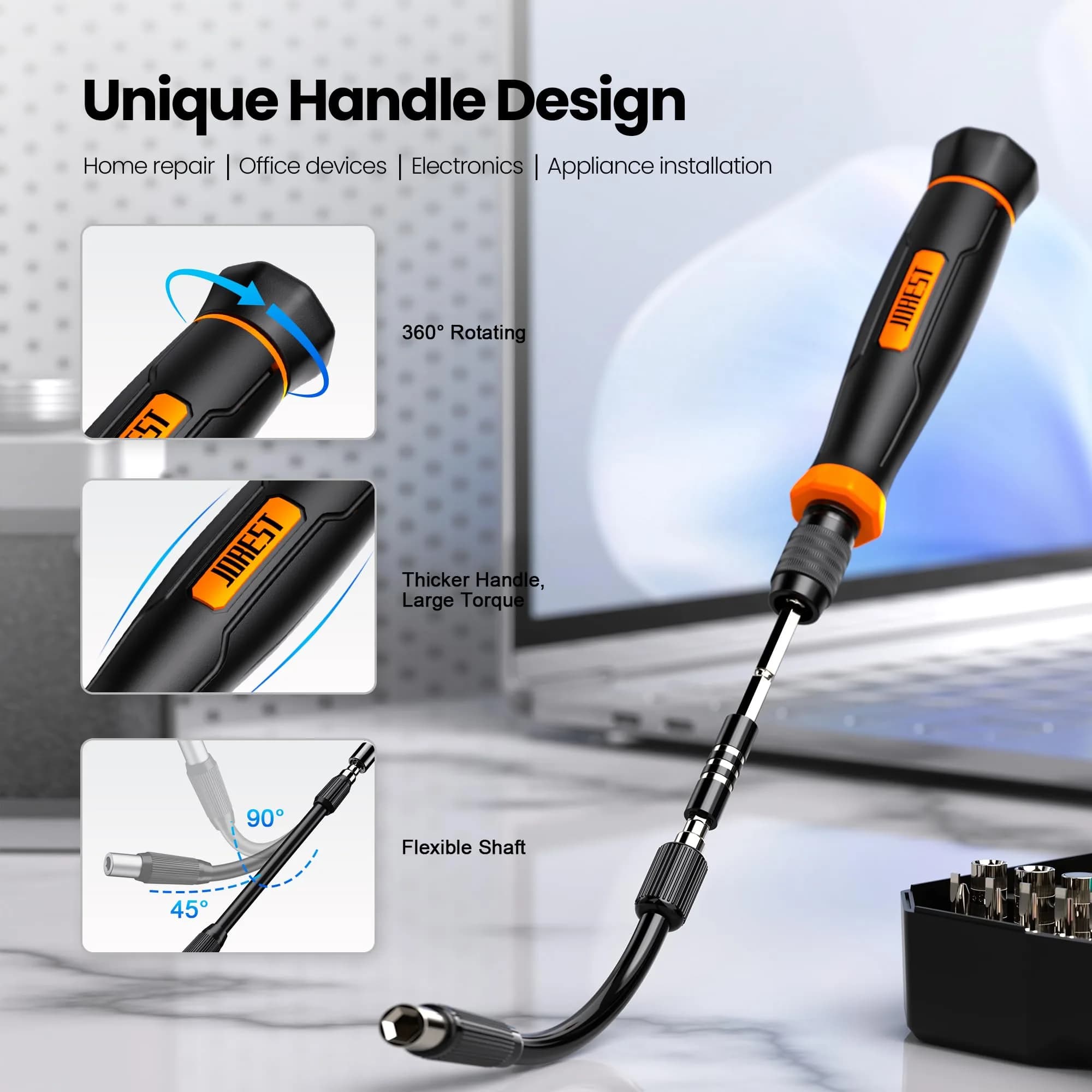 Jorest 152-in-1 Precision Screwdriver Set with Magnetic CRV Bits & Flexible Shaft | Essential for Electronics Repair - view 2