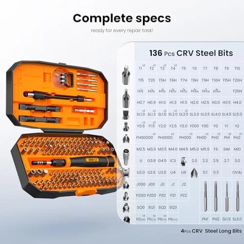 Jorest 152-in-1 Precision Screwdriver Set with Magnetic CRV Bits & Flexible Shaft | Essential for Electronics Repair thumbnail 3