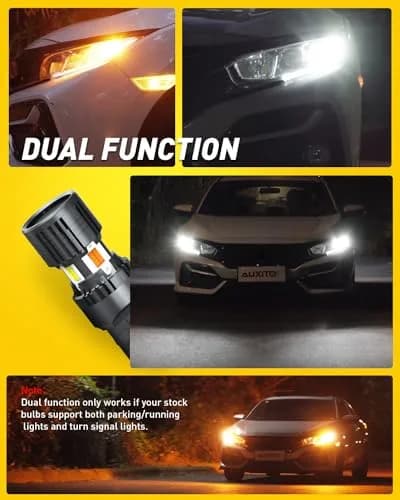 AUXITO 7443/7444NA Switchback LED Bulbs Amber/White | 4000lm, Dual Color, 50,000hr Lifespan thumbnail 4
