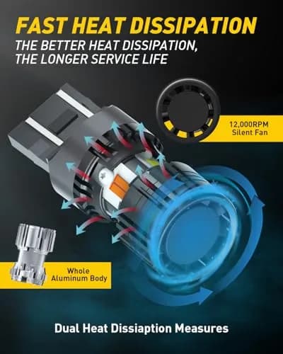 AUXITO 7443/7444NA Switchback LED Bulbs Amber/White | 4000lm, Dual Color, 50,000hr Lifespan thumbnail 5