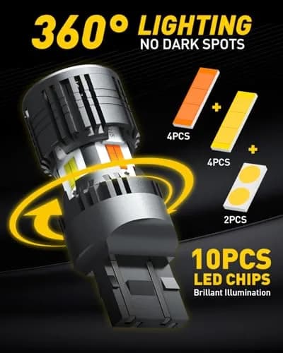 AUXITO 7443/7444NA Switchback LED Bulbs Amber/White | 4000lm, Dual Color, 50,000hr Lifespan thumbnail 7