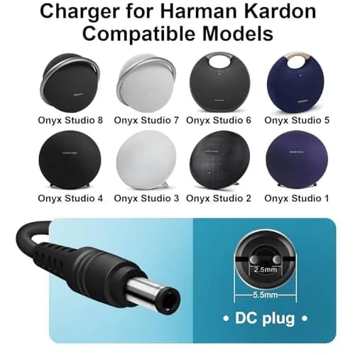 Iretod 19V 38W AC Power Adapter Charger for Harman Kardon Onyx Studio 8 7 6 5 4 3 2 1 Speakers | 2.74m (9ft) Cable thumbnail 2