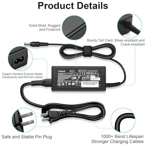 Iretod 19V 38W AC Power Adapter Charger for Harman Kardon Onyx Studio 8 7 6 5 4 3 2 1 Speakers | 2.74m (9ft) Cable thumbnail 3