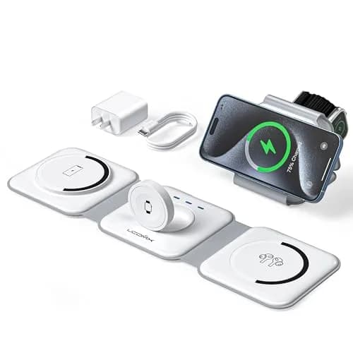 UCOMX 3 in 1 Wireless Charging Station Foldable for Multiple Devices | Travel Nano Charger with 35% Faster Speed thumbnail 1