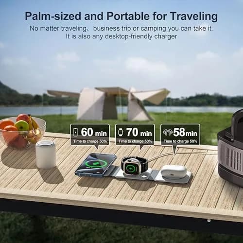 UCOMX 3 in 1 Wireless Charging Station Foldable for Multiple Devices | Travel Nano Charger with 35% Faster Speed thumbnail 2
