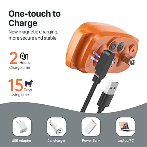 FAFAFROG Dog Bark Collar Rechargeable Smart Collar Orange | Adjustable Sensitivity & Waterproof thumbnail 5