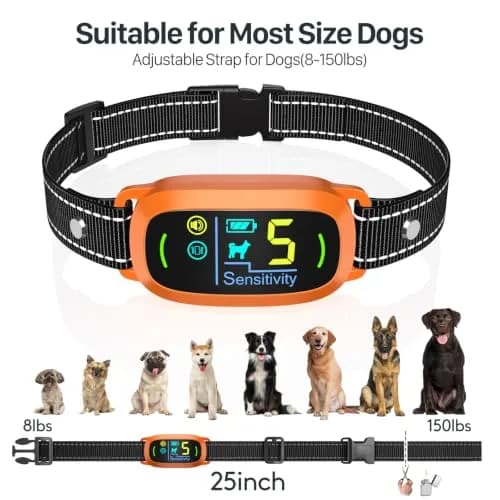 FAFAFROG Dog Bark Collar Rechargeable Smart Collar Orange | Adjustable Sensitivity & Waterproof thumbnail 7