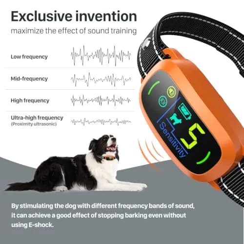 FAFAFROG Dog Bark Collar Rechargeable Smart Collar Orange | Adjustable Sensitivity & Waterproof thumbnail 8