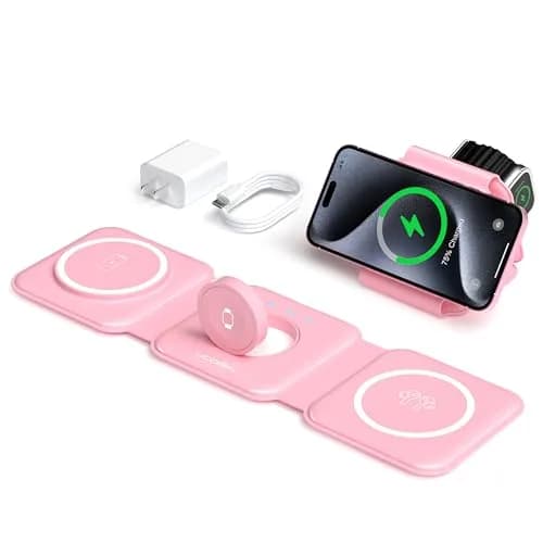 UCOMX 3 in 1 Wireless Charging Station for Apple Devices | Foldable Travel Nano Charger thumbnail 1