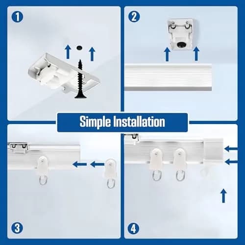 UrbanRed Flexible Bendable Ceiling Curtain Track 0.9 m (2.9 ft) | Mount for Room Divider, RV Ceiling Track, White thumbnail 3