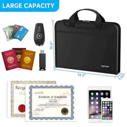ENGPOW Accordion File Organizer Fireproof Multi Pockets 14.2" x 10.4" | Fireproof & Water-Resistant Document Storage thumbnail 5