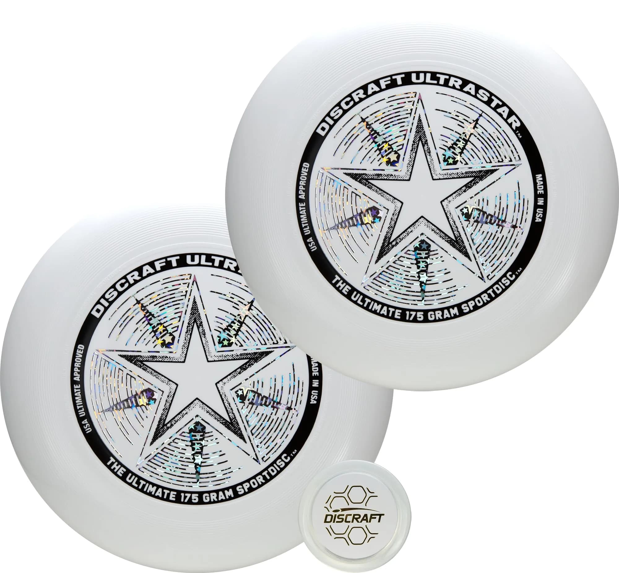 Discraft White UltraStar 2-Pack, 175g | Professional Quality Ultimate Discs - main product image