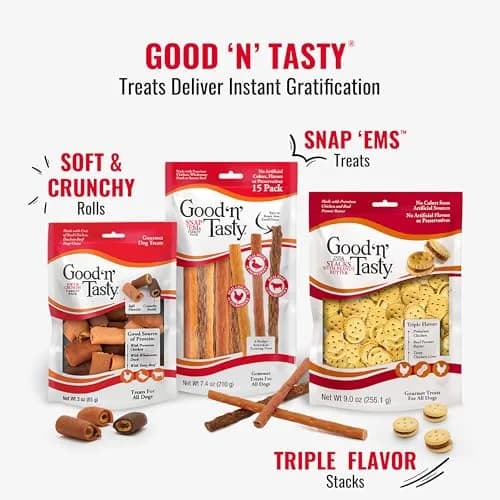 Good ‘N’ Tasty Triple Flavor Stacks Peanut Butter Dog Treats | 3.5 oz | No Artificial Flavors thumbnail 7
