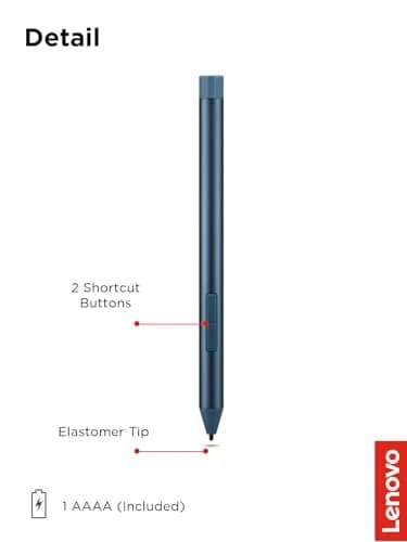 Lenovo Digital Pen 3 for Laptops, Tidal Teal, 4096 Pressure Levels | Advanced Tilt Recognition thumbnail 5