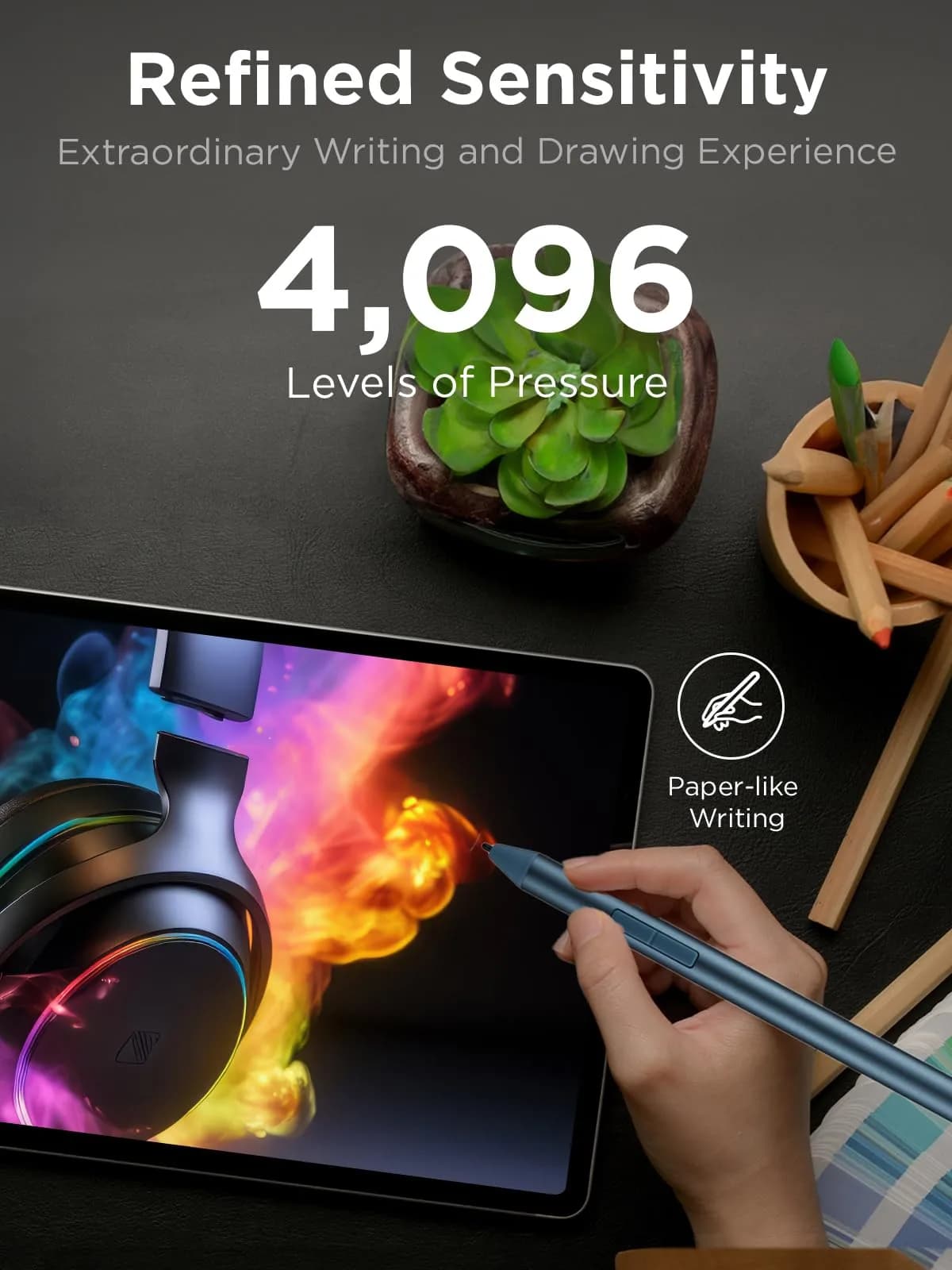 Lenovo Digital Pen 3 for Laptops, Tidal Teal, 4096 Pressure Levels | Advanced Tilt Recognition - view 3