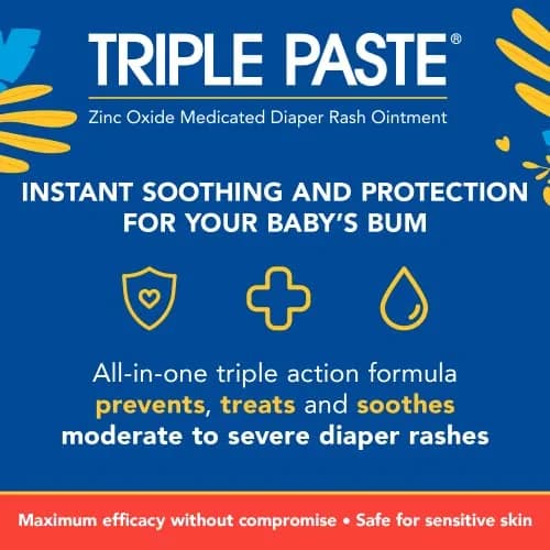 Triple Paste 3X Max Strength Diaper Rash Ointment, 40% Zinc Oxide, 6 oz | Fast Relief for Severe Baby Rash thumbnail 3