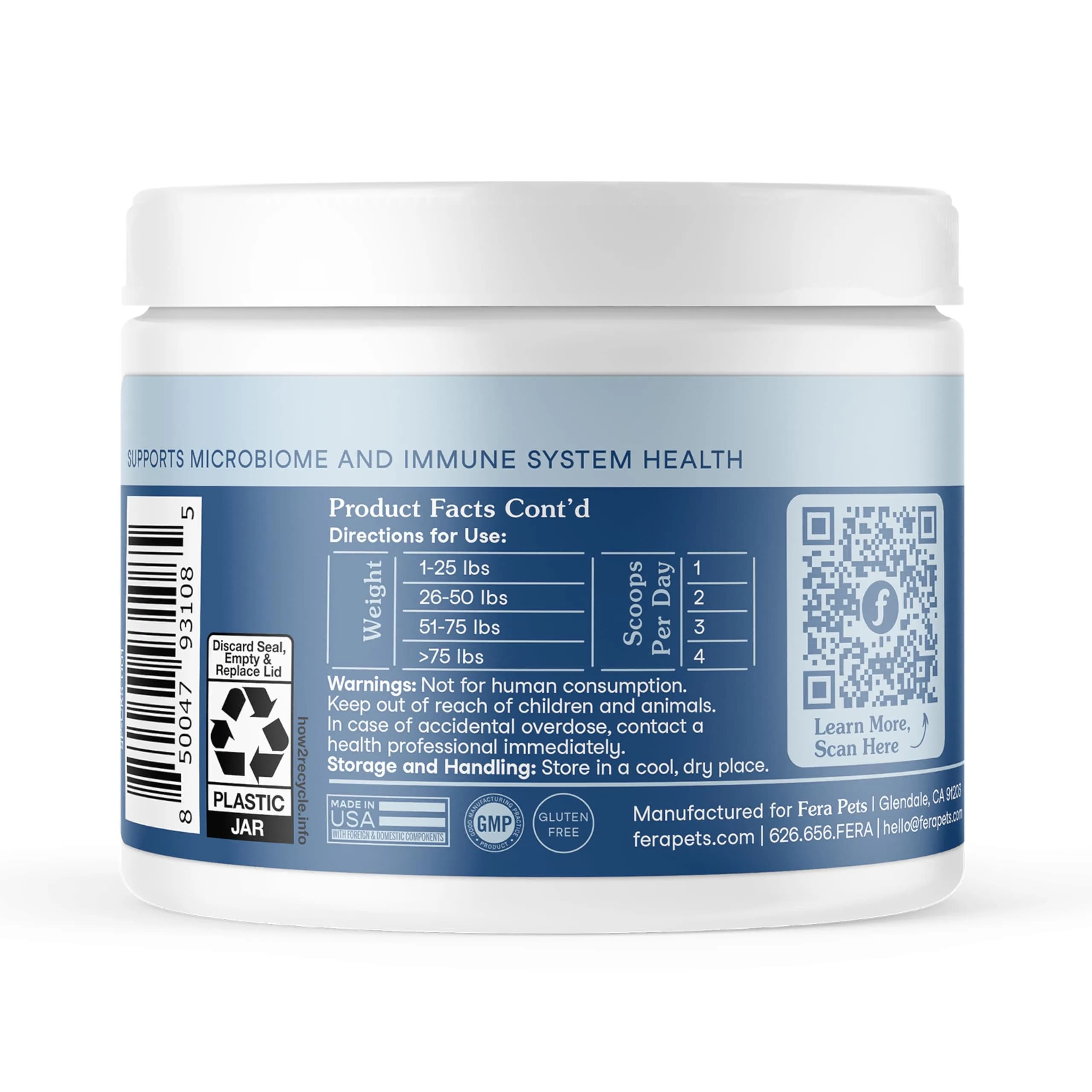 Fera Pets Postbiotics Plus Prebiotics for Dogs & Cats 60g (2.12 oz) | Digestive & Immune Support - view 8