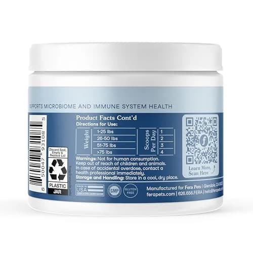 Fera Pets Postbiotics Plus Prebiotics for Dogs & Cats 60g (2.12 oz) | Digestive & Immune Support thumbnail 8
