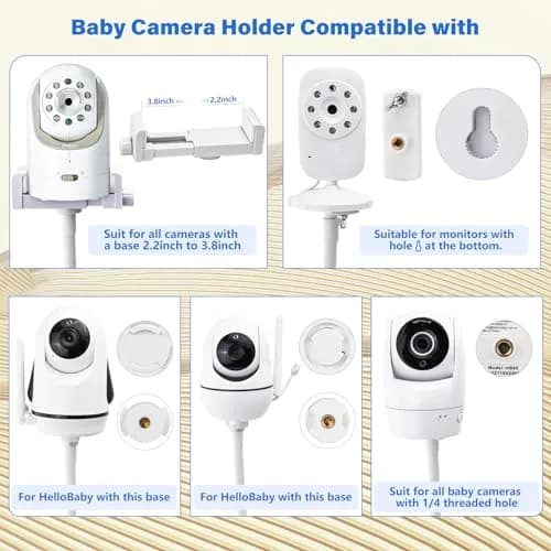 wochel Adjustable Baby Monitor Stand for Nanit Pro, Owlet, Eufy, Motorola, Vtech, HelloBaby, Infant Optics DXR-8 Pro, 1.7m (68 inches) | Universal Floor Mount Holder thumbnail 3