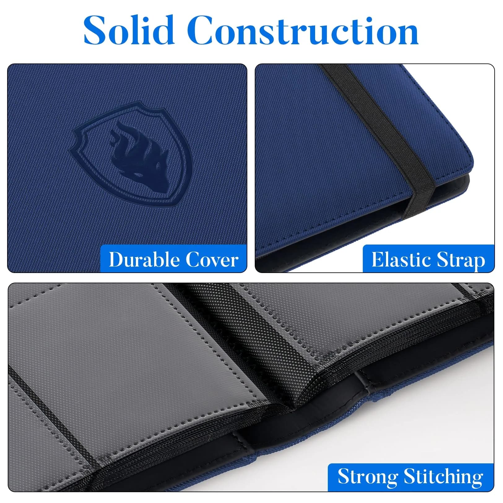 Fabmaker 9 Pocket Card Binder for 540 Cards, Navy Blue | Archival Safe Card Collection Album - view 2