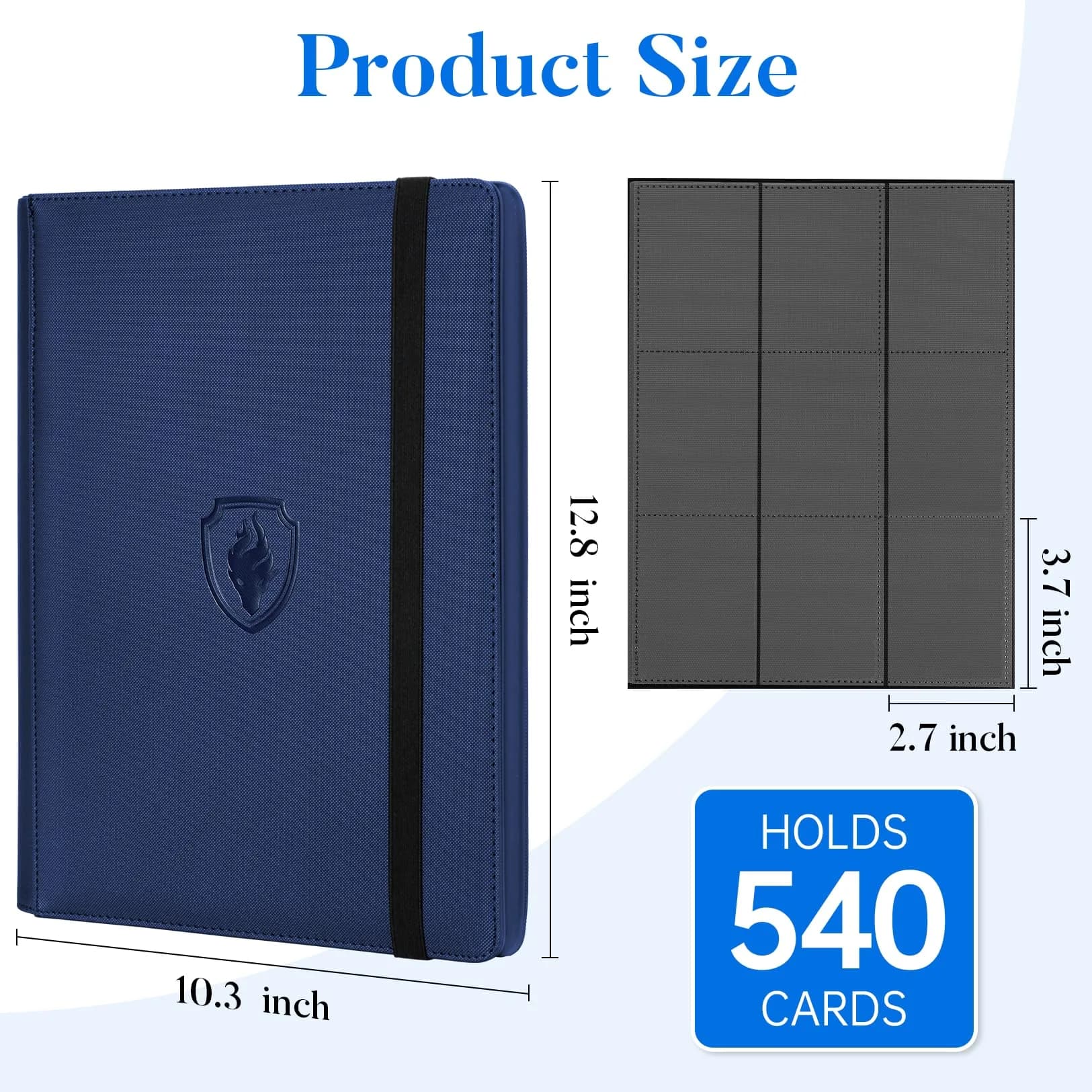 Fabmaker 9 Pocket Card Binder for 540 Cards, Navy Blue | Archival Safe Card Collection Album - view 6