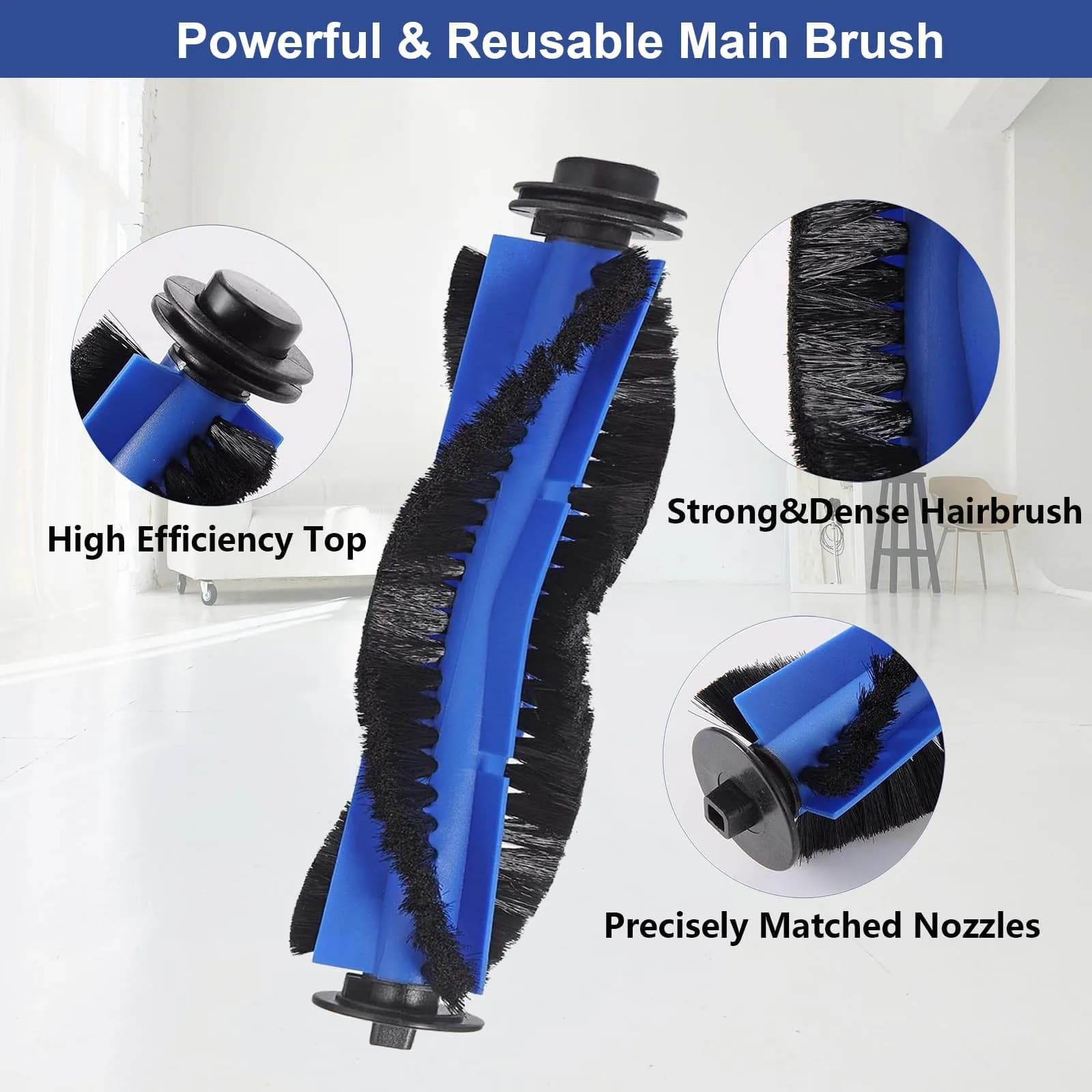 LesinaVac Replacement Parts Kit for Eufy RoboVac 11S Max, 15C Max, 30C Max, G30 Edge, G10 Hybrid (1 Main Brush, 6 Side Brushes, 6 Filters) - view 5