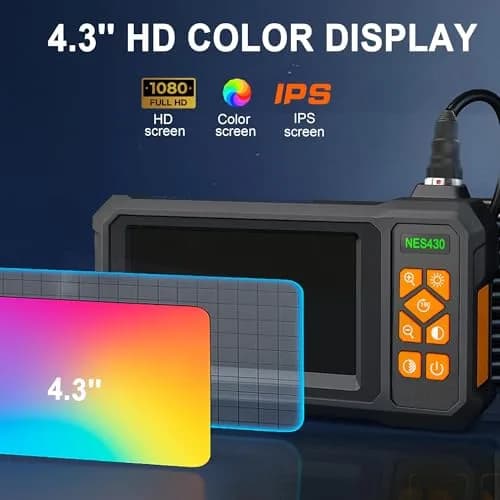 COOVIE 4.3-inch IPS Screen Borescope Inspection Camera 1920x1080P HD | 5m (16.4ft) Semi-Rigid Probe with 8 LEDs & IP67 Waterproof thumbnail 6