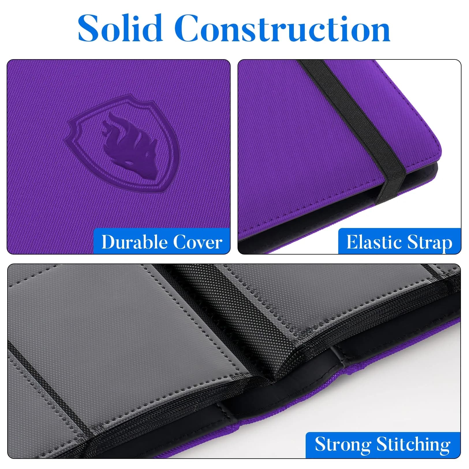Fabmaker 540 Pocket Card Binder Purple | Acid-Free Archival Safe Display Album - view 2