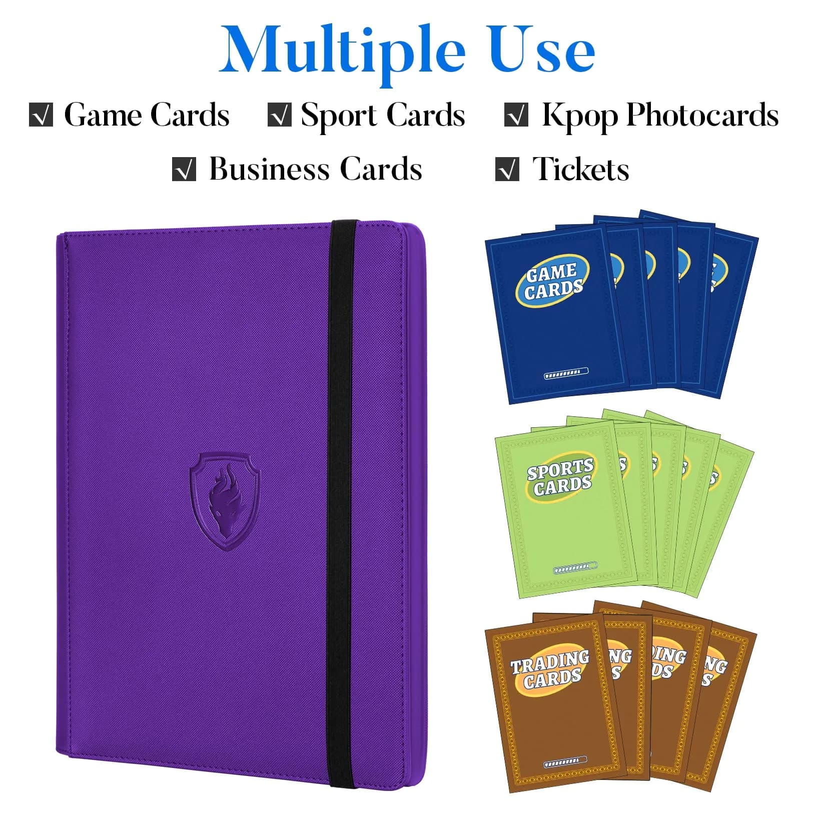 Fabmaker 540 Pocket Card Binder Purple | Acid-Free Archival Safe Display Album - view 5