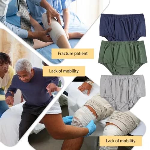 Lmaray Post Surgery Cotton Underwear for Women | Reusable Incontinence Briefs, Tear Away, 3 Pack, Large thumbnail 6