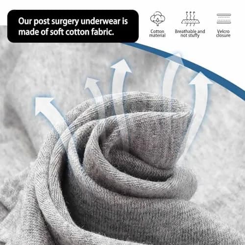 Lmaray Post Surgery Cotton Underwear for Women | Reusable Incontinence Briefs, Tear Away, 3 Pack, Large thumbnail 3