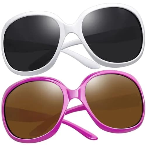 Joopin Oversized Butterfly Sunglasses for Women - D27 White & Purple Frame, Polarized UV400 thumbnail 1