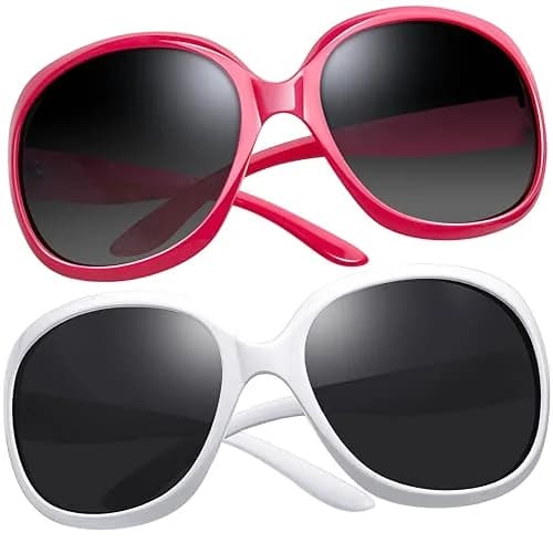 Joopin Oversized Women’s Sunglasses White+Hot Pink | Jackie Butterfly Design, Polarized UV400 Protection (2-Pack) thumbnail 1