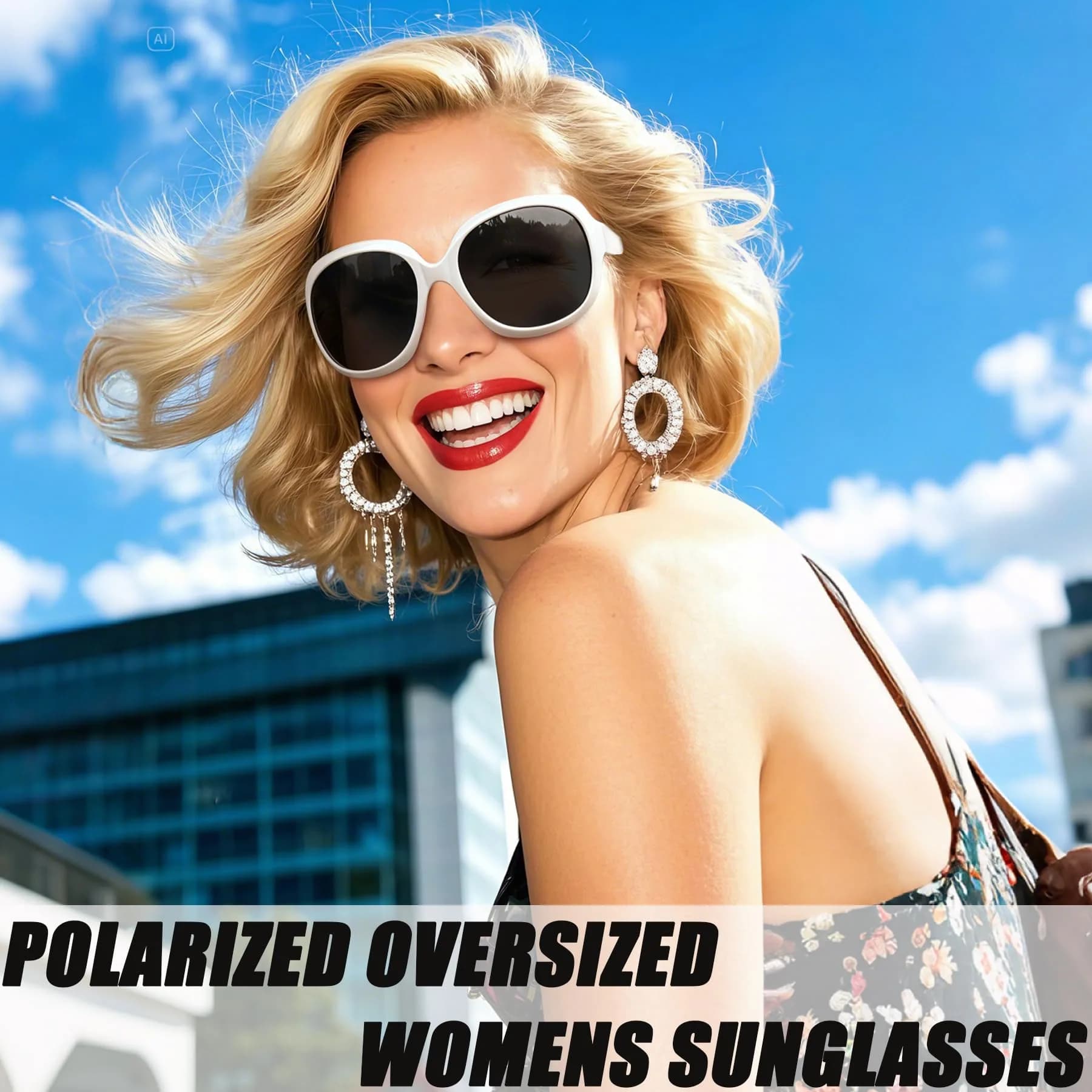 Joopin Oversized Women’s Sunglasses White+Hot Pink | Jackie Butterfly Design, Polarized UV400 Protection (2-Pack) - view 3