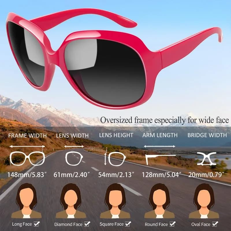 Joopin Oversized Women’s Sunglasses White+Hot Pink | Jackie Butterfly Design, Polarized UV400 Protection (2-Pack) - view 4