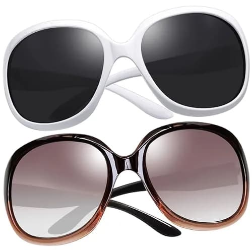 Joopin D26-White + Gradient Brown Oversized Butterfly Sunglasses for Women thumbnail 1