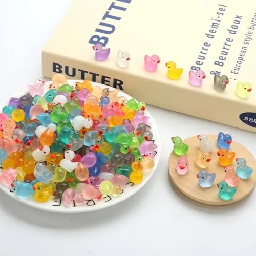 GWAHSA Luminous Mini Resin Ducks 240 Count | Glow in The Dark Tiny Animals for Dollhouse Decor thumbnail 5