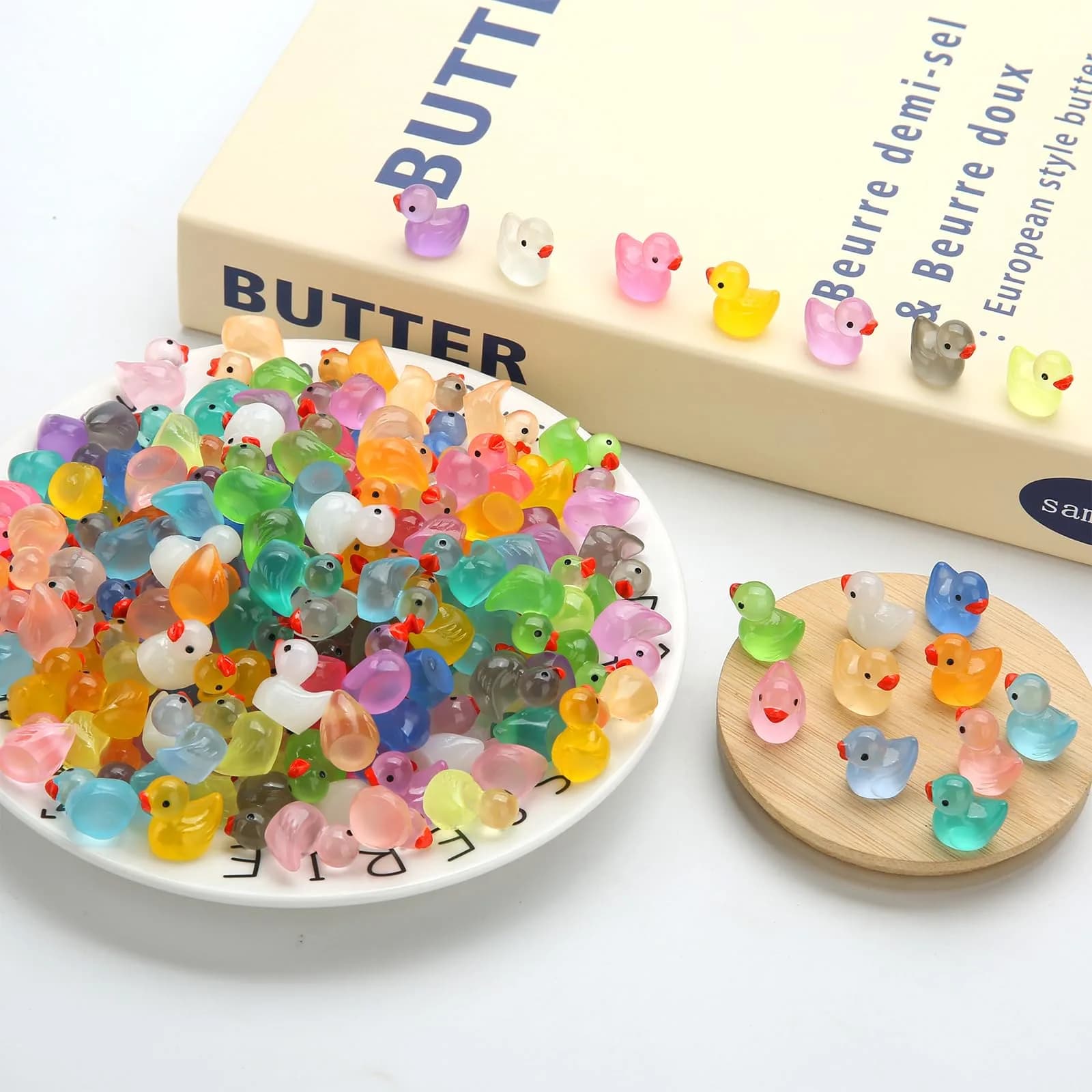 GWAHSA 240pcs Luminous Mini Resin Ducks - Glow in The Dark Tiny Animals for Dollhouse, Fairy Garden & Micro Landscapes - view 5