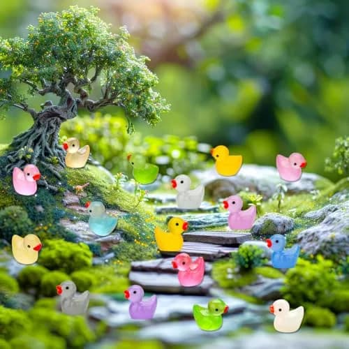 GWAHSA Luminous Mini Resin Ducks 240 Count | Glow in The Dark Tiny Animals for Dollhouse Decor thumbnail 7