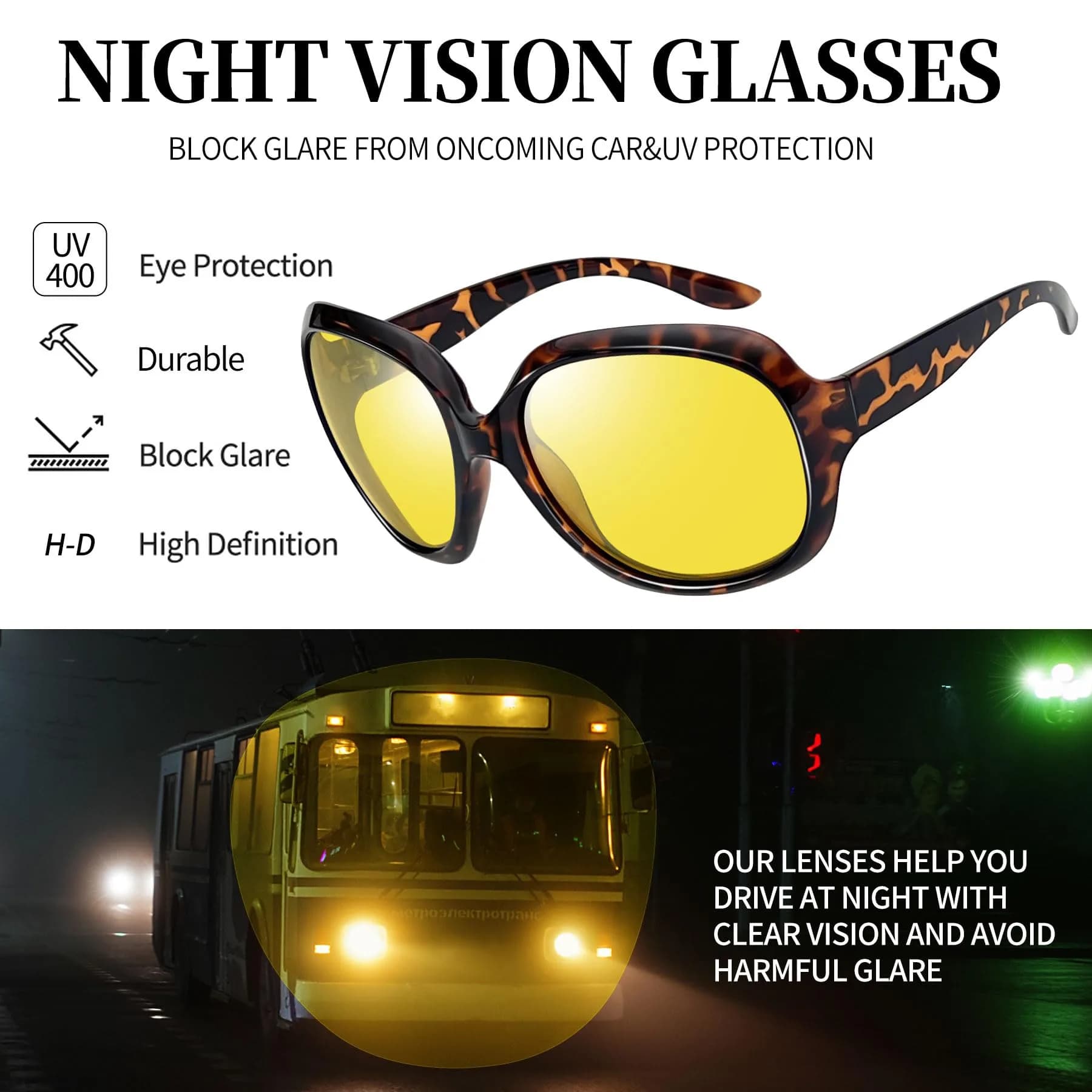 Joopin Oversized D29-Tortoise/Yellow & Black/Yellow Butterfly Sunglasses for Women - view 3