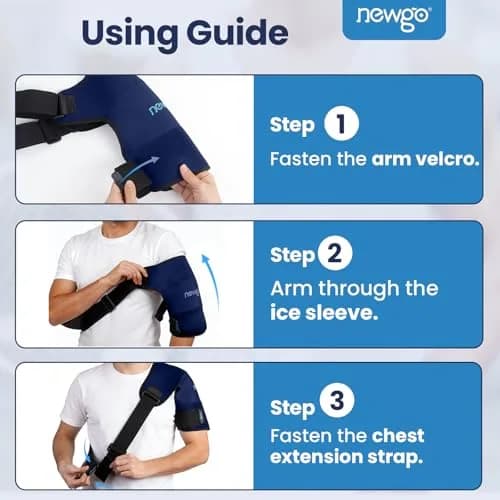 NEWGO Shoulder Ice Pack XL | Full Shoulder Coverage for Post-Surgery & Pain Relief thumbnail 5