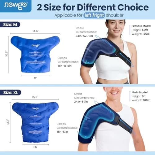 NEWGO Shoulder Ice Pack XL | Full Shoulder Coverage for Post-Surgery & Pain Relief thumbnail 2