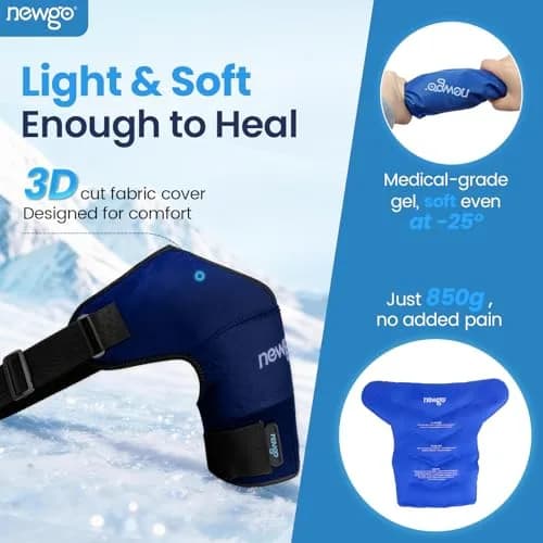 NEWGO Shoulder Ice Pack XL | Full Shoulder Coverage for Post-Surgery & Pain Relief thumbnail 3