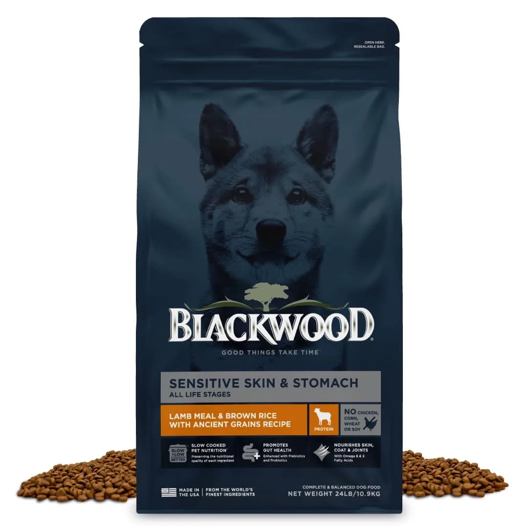 Blackwood Sensitive Premium Dry Dog Food, Lamb Meal & Brown Rice, 24 lb | Supports Skin & Digestion — 24 Pound