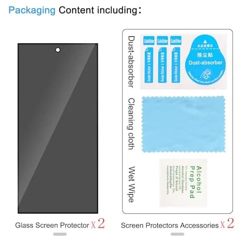 Lokyoo 2 Pack Privacy Screen Protector for Samsung Galaxy S24 Ultra | Anti-Peep, 9H Hardness, Easy Install thumbnail 7