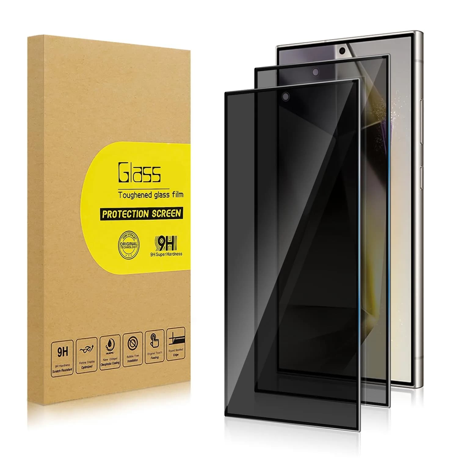 Lokyoo 2 Pack Privacy Screen Protector for Samsung Galaxy S24 Ultra | Anti-Peep, 9H Hardness, Easy Install