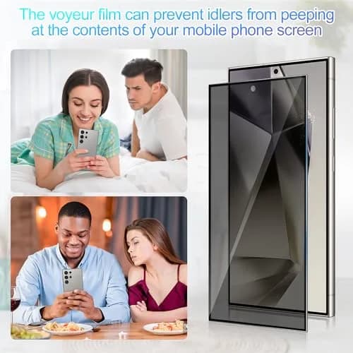 Lokyoo 2 Pack Privacy Screen Protector for Samsung Galaxy S24 Ultra | Anti-Peep, 9H Hardness, Easy Install thumbnail 2